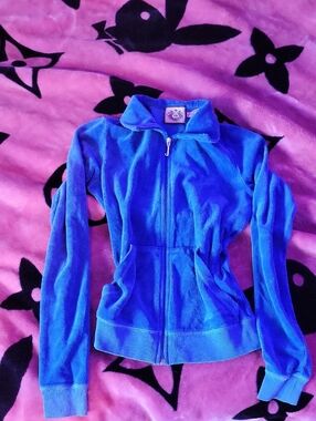 Juicy Couture Electric Blue Velour Track Jacket